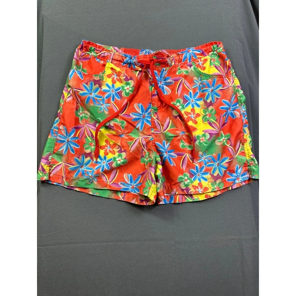 Body Glove Men's Floral Board Shorts Red Yellow Blue‎ Tropical Swim Trunks L